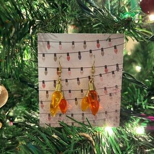 Yellow & Orange Christmas Lights Earrings